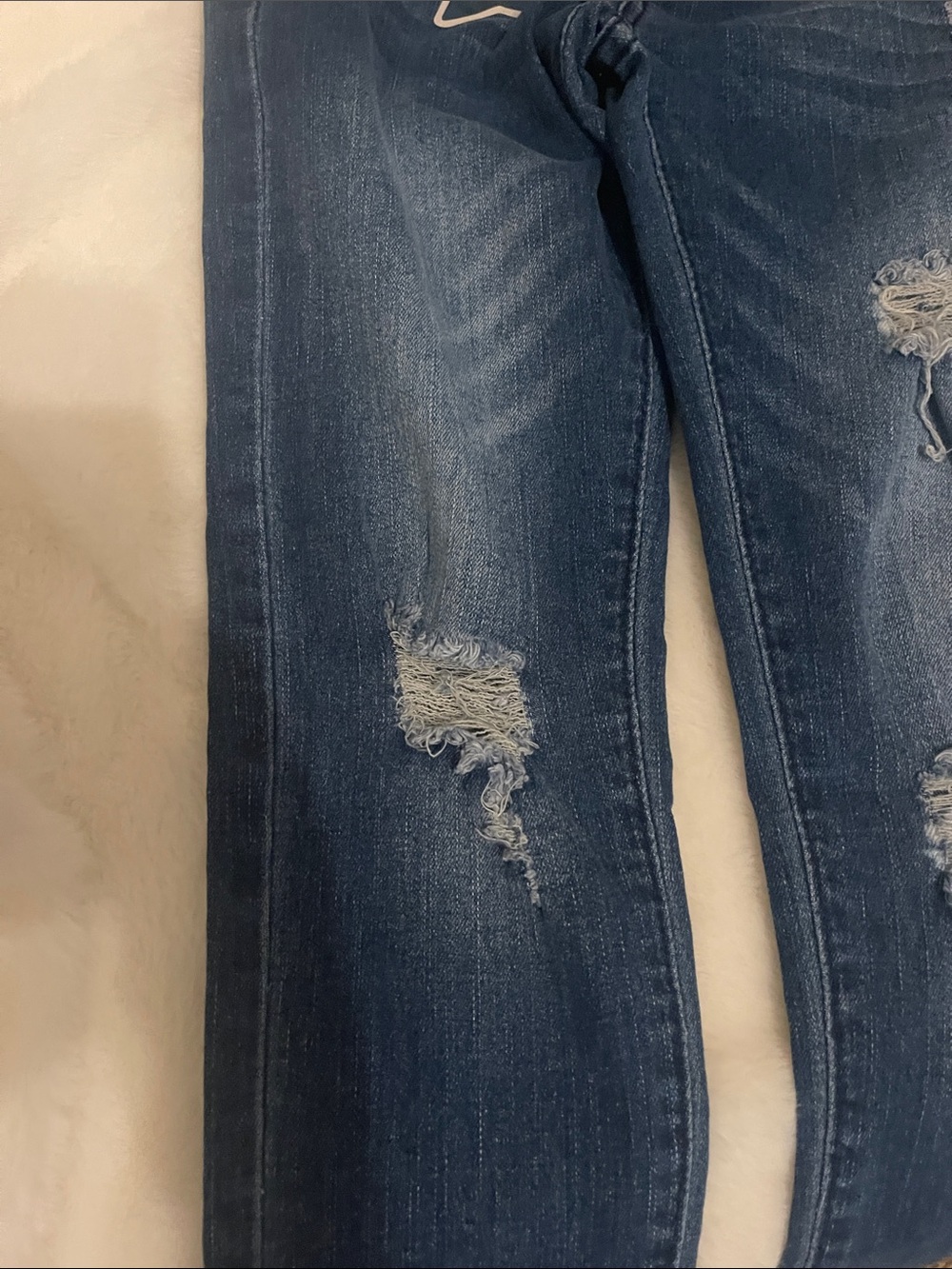 Skinny Fit Distressed girls Jeans - Dark Blue - Picture 6 of 7